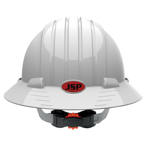 JSP 280-EV6161V-10  Evolution Deluxe - Full Brim Vented Hard Hat 6 Point Polyester Suspension With Wheel Ratchet Adjustment - White  Image 3