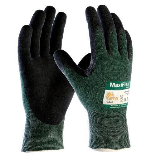 ATG 34-8743/M  MaxiFlex Cut - Black Micro-Foam Nitrile Coated Palm And Fingers - Medium - 12 Pair Per Box Image 0