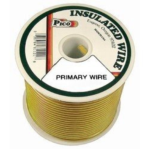 Pico 81102S  10 AWG Yellow Primary Wire Copper Stranded Conductor with PVC Jacket  75' per Spool Image 0