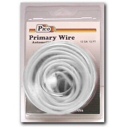Pico 81127PT  12 AWG White Primary Wire Copper Stranded Conductor with PVC Jacket  12' per Package Image 0