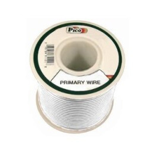 Pico 81187J  18 AWG White Primary Wire Copper Stranded Conductor with PVC Jacket  50' per Junior Spool Image 0