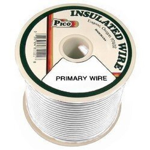 Pico 81187S  18 AWG White Primary Wire Copper Stranded Conductor with PVC Jacket  100' per Spool Image 0