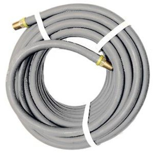 Contractor's Choice GRAY-38X050  Gray 3/8" x 50' Air Hose with 1/4" NPT Push-Lock Fittings Image 0