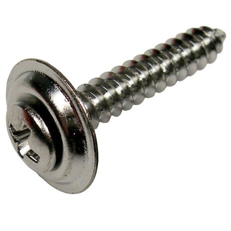 Pico 6312C  #8 x 1-1/4" Chrome Trim Screw with Countersunk Washer 15 per Package Image 0