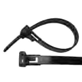 Pico 7082A  11" 50 lbs Black Releasable Nylon Tie Wrap 500 per Package Image 0