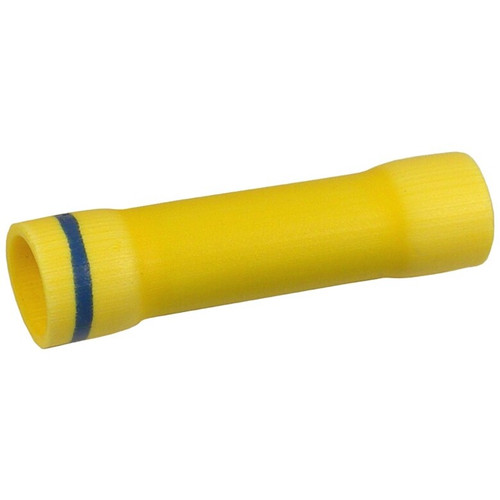 Pico 2285A  12-10 AWG to 16-14 AWG Yellow with Blue Stripe Electrical Wiring Step Down Butt Connector 100 Per Package Image 0