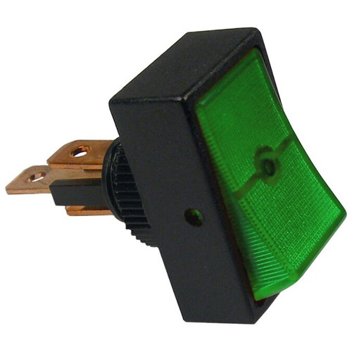 Pico 5519A  12 Volt 16 Amp On-Off Green Illuminated Rocker Switch 25 per Package Image 0