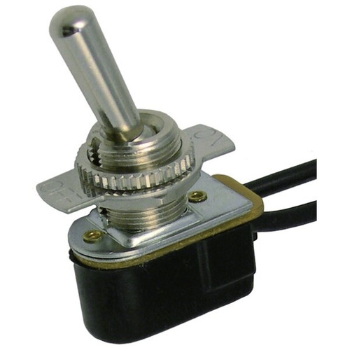 Pico 5547PT  12 Volt or 125, 250 VAC On-Off Toggle Switch 3/4" Metal Bat Handle with 6" Wire Leads SPST 1 per Package Image 0