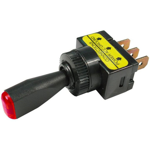 Pico 5560A  12 Volt 10 Amp On-Off Toggle Switch 1" Red LED Illuminated Tip Handle SPST 25 per Package Image 0