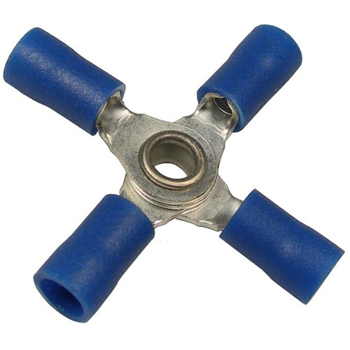 Pico 1821D  16-14 AWG(Blue)  Flared Vinyl Insulated Electrical Wiring 4-Way Electrical Wiring Connectors 2 Per Package Image 0
