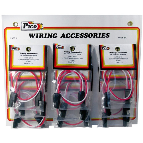 Pico 1871L  2-Way Trailer Electrical Connector 12" Male and Female 9 per Card Image 1