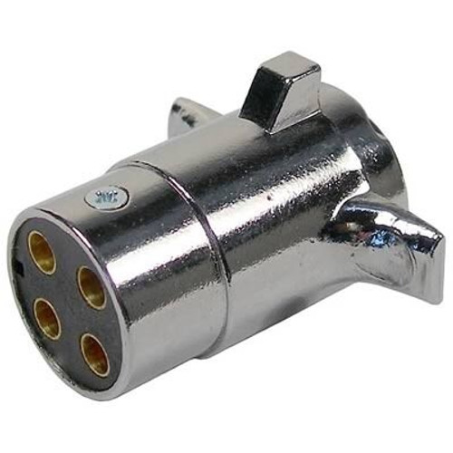 Pico 1876A  Chrome 4-Pole 20 Amp Male Plug Trailer Electrical Connector 50 Per Package Image 0