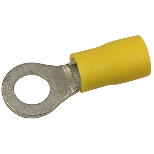 Pico 1903PT  12-10 AWG(Yellow)  Flared Vinyl Insulated Electrical Wiring #6 Ring Terminals 50 Per Package Image 0