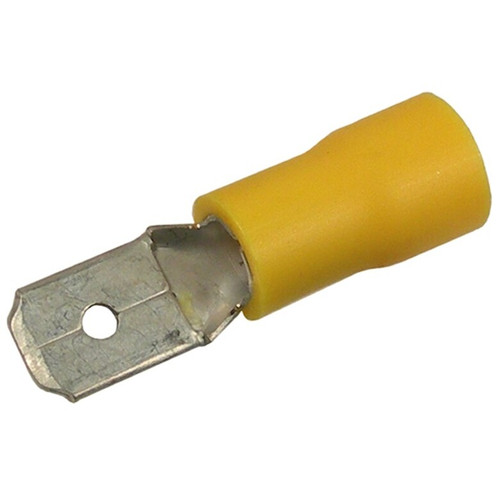 Pico 1956D  12-10 AWG(Yellow)  Flared Vinyl Insulated Electrical Wiring 0.250" Male Tab Quick Connect Terminal 9 Per Package Image 0