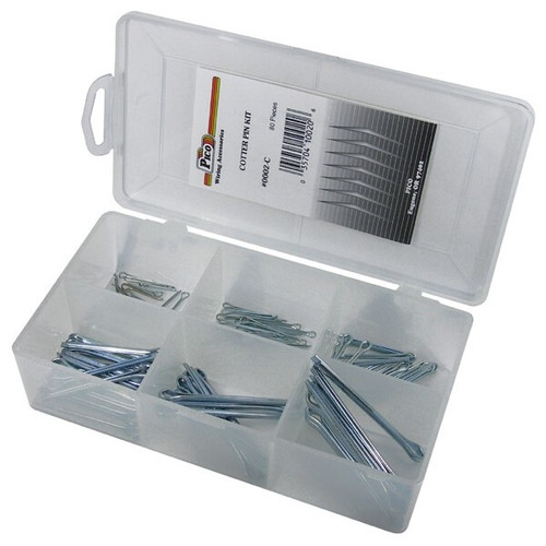 Pico 0002-C  80 Piece Cotter Pin Assortment Kit 6 Sizes in Plastic Kit Box Image 0