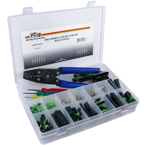 Pico 0003-OG4  216 Piece Electrical Connector Assortment Kit with Tools in Plastic Kit Box  Compatible with GM Weatherpack Image 0
