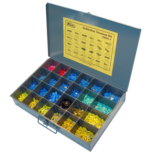 Pico 0005-T  1680 Piece Solderless Electrical Terminal Assortment Kit in Large Metal Kit Drawer Image 0