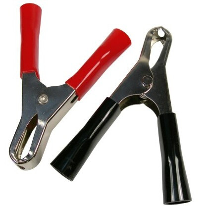 Pico 0840A  3-1/4" Insulated 30 Amp Steel Electrical Test Clips Red and Black 25 Sets Per Package Image 0