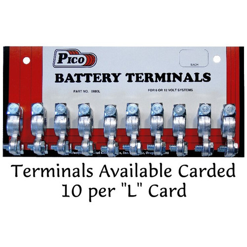 Pico 0880L  Universal 6-1/0 AWG Emergency Top Post Battery Terminal 10 Per Card Image 1
