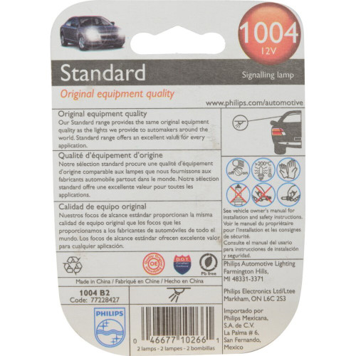 Philips 1004  Standard Miniature Bulbs - 2 Bulbs per Package (1004B2) Image 1 Philips 1004  Standard Miniature Bulbs - 2 Bulbs per Package (1004B2) Image 1