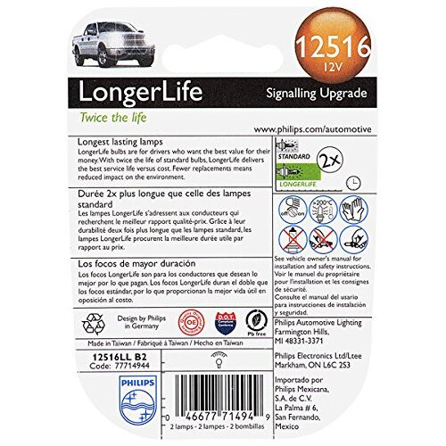 Philips W1.2W  LongerLife Miniature Bulbs - 2 Bulbs per Package (12516LLB2) Image 1 Philips W1.2W  LongerLife Miniature Bulbs - 2 Bulbs per Package (12516LLB2) Image 1