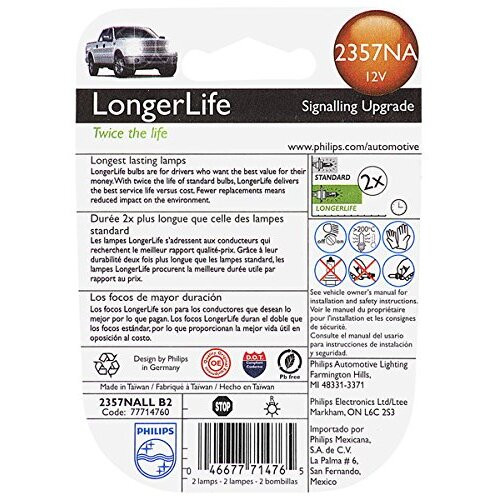 Philips 2357NALL  LongerLife Miniature Bulbs - Natural Amber - 2 Bulbs per Package (2357NALLB2) Image 1