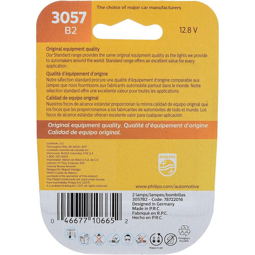 Philips 3057  Standard Miniature Bulbs - 2 Bulbs per Package (3057B2) Image 1