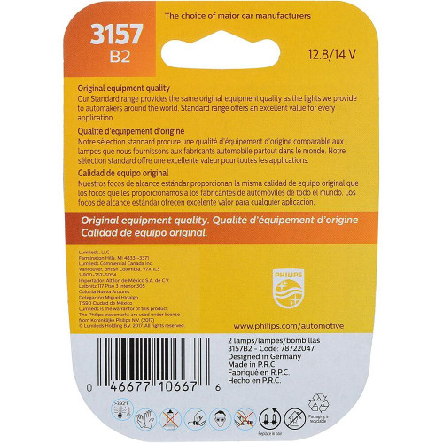 Philips 3157  Standard Miniature Bulbs - 2 Bulbs per Package (3157B2) Image 1