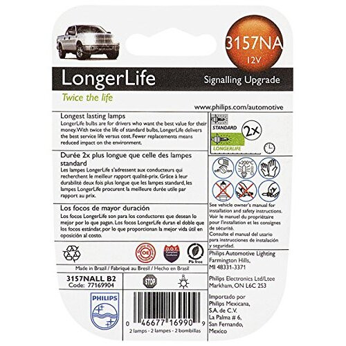 Philips 3157NALL  LongerLife Miniature Bulbs - Natural Amber - 2 Bulbs per Package (3157NALLB2) Image 1