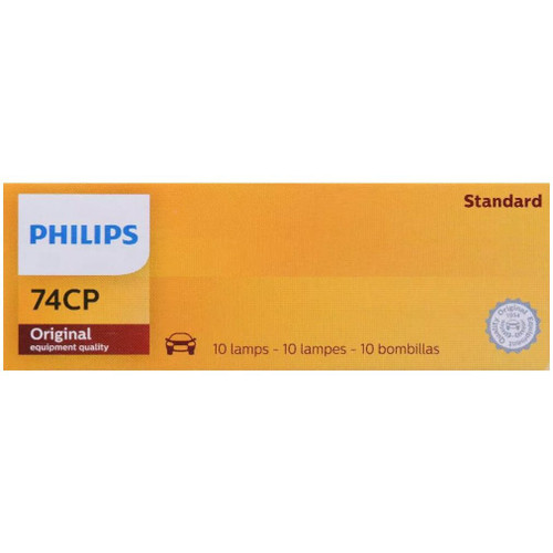 Philips 74  Miniature Bulbs Commercial Pack - 10 Bulbs per Package (74CP) Image 1