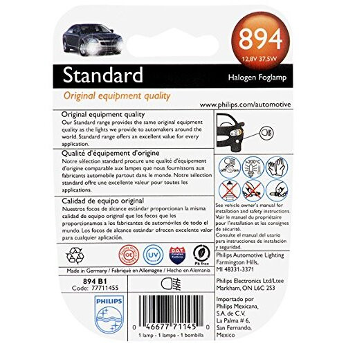 Philips 894  Standard Halogen Replacement Front Fog / Driving Light Bulb - 1 per Package (894B1) Image 1