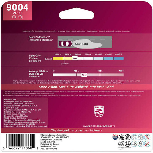 Philips 9004  VisionPlus Upgrade Headlight Bulbs - 2 per Package (9004VPB2) Image 1