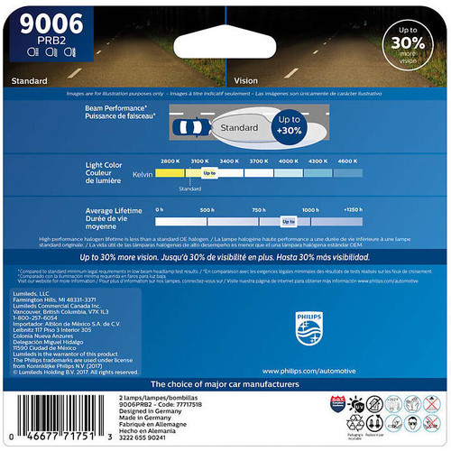 Philips 9006  Vision Upgrade Headlight Bulbs - 2 per Package (9006PRB2) Image 1
