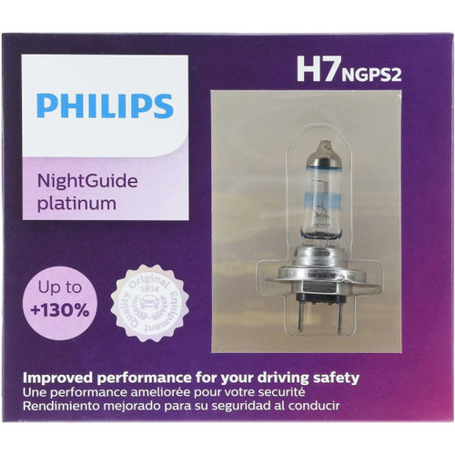 Philips H7  NightGuide Platinum Upgrade Headlight Bulbs - 2 per Package (H7NGPS2) Image 2