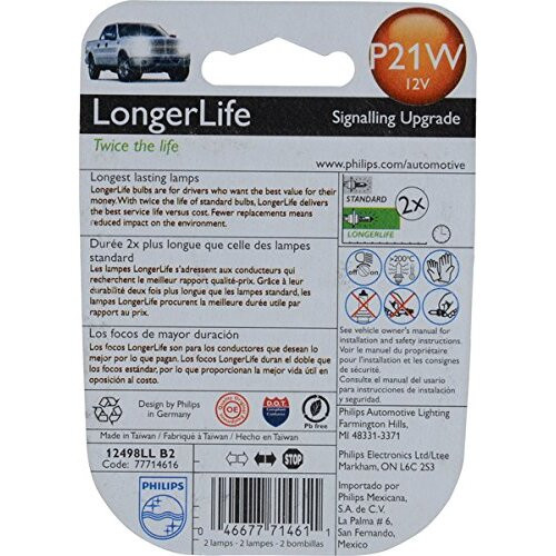 Philips P21WLL   LongerLife Miniature Bulbs - 2 Bulbs per Package (P21WLLB2) (12498LLB2) Image 1 Philips P21WLL   LongerLife Miniature Bulbs - 2 Bulbs per Package (P21WLLB2) (12498LLB2) Image 1