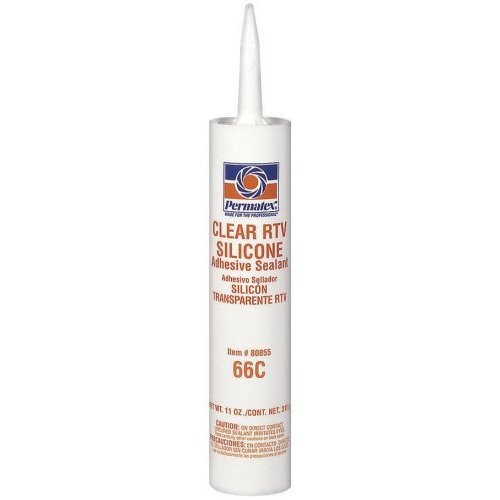 Permatex 80855  Clear RTV Silicone Adhesive Sealant - 11 oz Cartridge (66C) Image 0