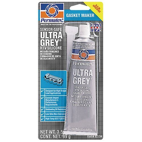 Permatex 82194  Ultra Grey Rigid High-Torque RTV Silicone Gasket Maker - 3.5 oz Tube (599BR) Image 0
