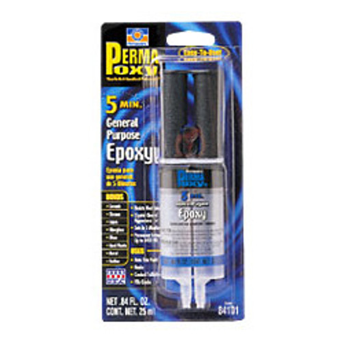 Permatex 84101  PermaPoxy 5 Minute General Purpose Epoxy - 0.84 oz Dual Syringe Image 0