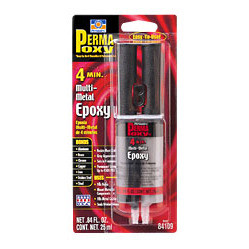 Permatex 84109  PermaPoxy 4 Minute Multi-Metal Epoxy - 0.84 oz Dual Syringe Image 0