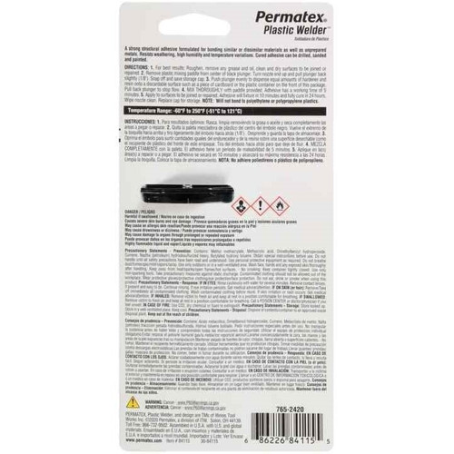 Permatex 84115  PermaPoxy 5 Minute Plastic Weld - 0.84 oz Dual Syringe Image 1