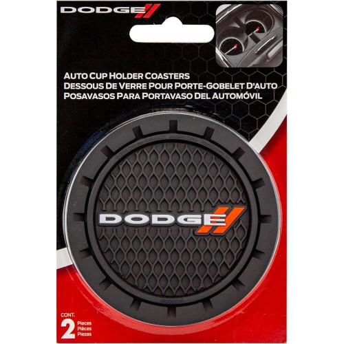 Plasticolor 649R01  Cup Holder Coasters with Dodge Logo - 2 per Package Image 2