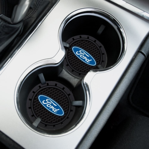 Plasticolor 651R01  Cup Holder Coasters Ford Oval Logo - 2 per Package Image 2