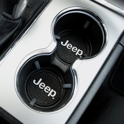 Plasticolor 652R01  Cup Holder Coasters with Jeep Logo - 2 per Package Image 4