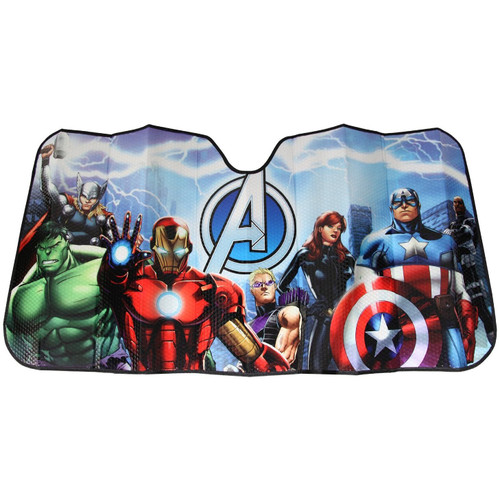 PlastiColor 3695R01  Accordion-Style Sunshade with Marvel Avengers Image 0