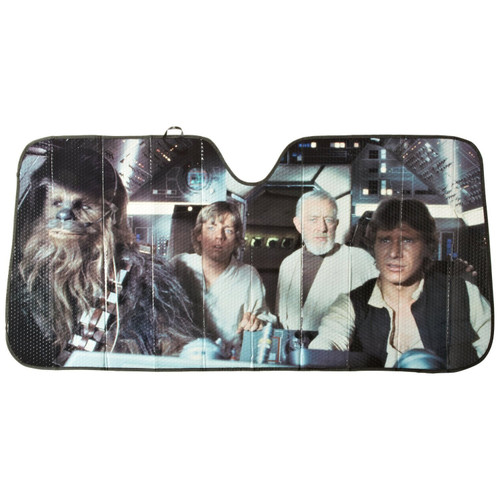 PlastiColor 3700R01  Accordion-Style Sunshade with Star Wars Millennium Falcon Image 0