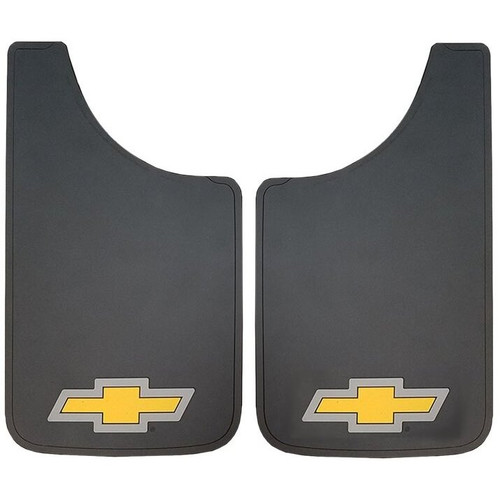 Plasticolor 540R03  Easy Fit 11" x 19" Mud Guards with Chevy Bowtie Logo - Set of 2 Image 0