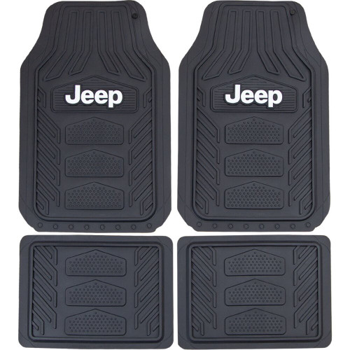 Plasticolor 1668R01  WeatherPro Floor Mats with Jeep Logo with Jeep Logo - 4 Piece Set Image 0