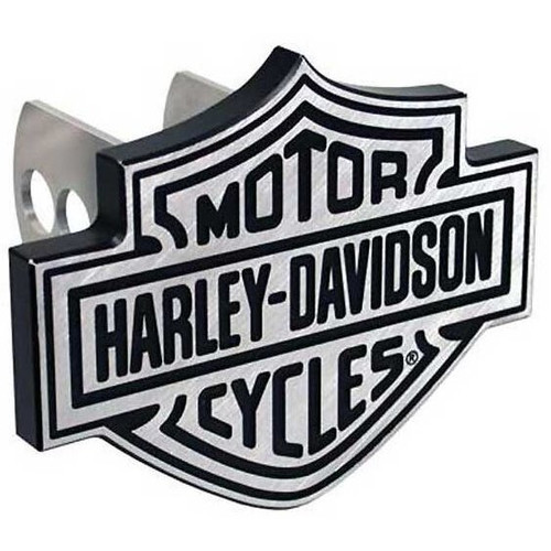 PlastiColor 2238  Brushed Aluminum Hitch Cover with Harley-Davidson Logo Image 0