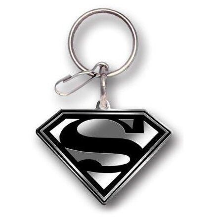 PlastiColor 4029R01  Enamel Key Chain with Black and Silver Superman Design Image 0