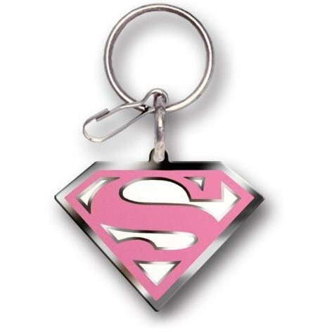 PlastiColor 4030R31  Enamel Key Chain with Pink Supergirl Design Image 0